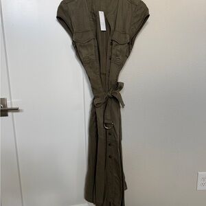 White House Black Market Khaki Belted Maxi Dress